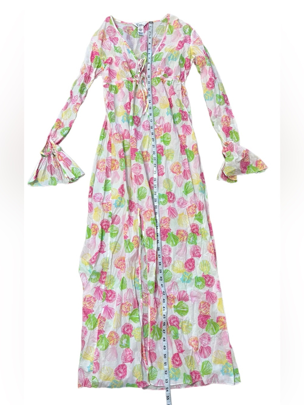 LILLY PULITZER VinWhite, Green, Pink, Yellow Maxi Beach Dress Front Slit Size S